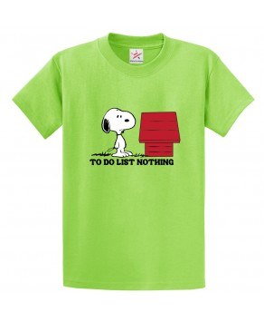 To Do List Nothing Snoopy Classic Unisex Kids and Adults T-Shirt